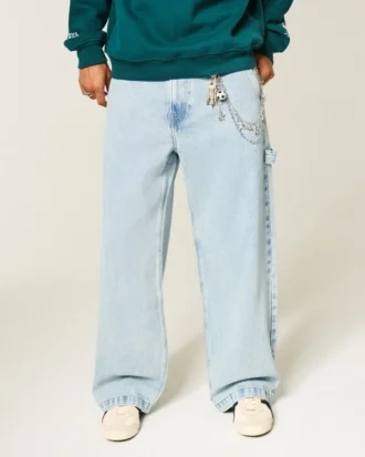 Lysvasket Superbaggy malerjeans