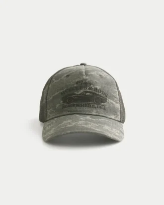 Mac’s Muscles & Rods grafisk camo trucker-hatt