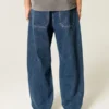Medium Wash Star Graphic Skater Baggy Jeans