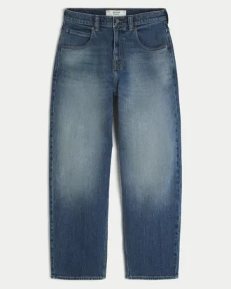 Mediumvasket Eagle Graphic Skater Baggy Jeans