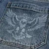 Mediumvasket Eagle Graphic Skater Baggy Jeans