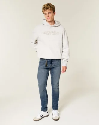 Middels vasket athletic skinny jeans