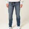 Middels vasket athletic skinny jeans
