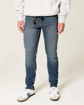 Middels vasket athletic skinny jeans