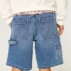 Middels vasket baggy malerjeansshorts