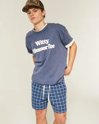 Midt-lårlange seersucker-shorts