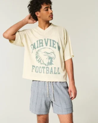 Midt-lårlange seersucker-shorts