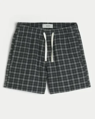 Midt-lårlange seersucker-shorts
