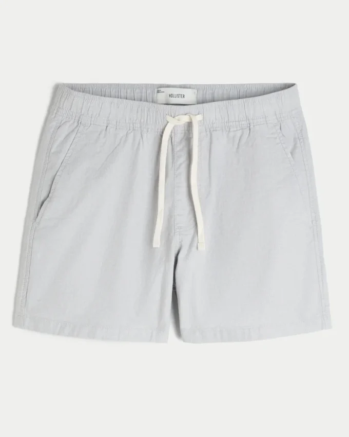 Midt-lårshorts i linblanding