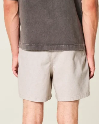 Midt-lårshorts i linblanding