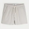 Midt-lårshorts i linblanding