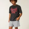 Midt-lårstrikkede fotballshorts med logo