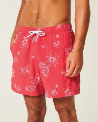 Midt på låret Broderte volley-badeshorts