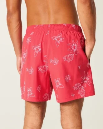 Midt på låret Broderte volley-badeshorts