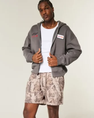 Midt på låret Camo Loose Fleece Shorts