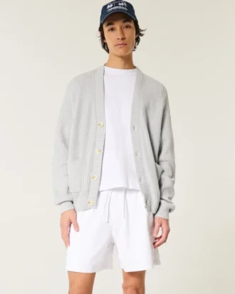 Midt på låret linblanding pull-on shorts