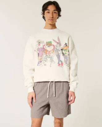 Midt på låret linblanding pull-on shorts
