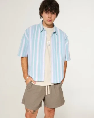 Midt på låret linblanding pull-on shorts