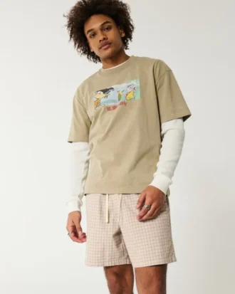 Midt på låret linblanding pull-on shorts