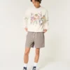 Midt på låret linblanding pull-on shorts
