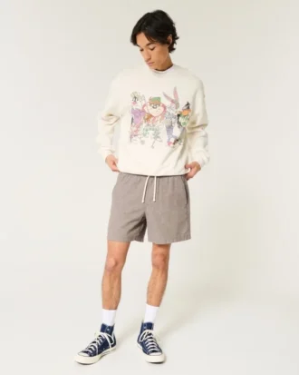 Midt på låret linblanding pull-on shorts