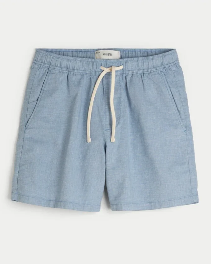 Midt på låret linblanding pull-on shorts