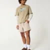 Midt på låret linblanding pull-on shorts