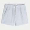 Midt på låret linblanding Seersucker shorts