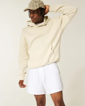 Midt på låret linblanding Seersucker shorts