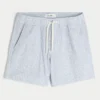 Midt på låret linblanding Seersucker shorts