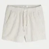 Midt på låret linblanding Seersucker shorts