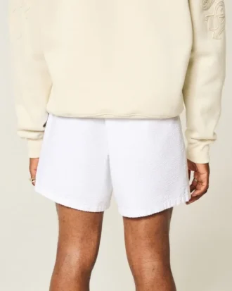 Midt på låret linblanding Seersucker shorts