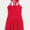 Mini-kjole med lav midje og halterneck