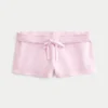 Mini-shorts i fleece med hjerte-grafikk