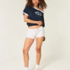 Mini-shorts i fleece med striper på siden