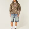 Mørkvaskede baggy denimshorts