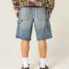 Mørkvaskede baggy denimshorts