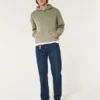 Mørkvaskede, løse jeans