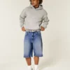 Mørkvaskede superbaggy denimshorts
