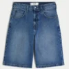 Mørkvaskede superbaggy denimshorts