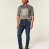 Mørkvasket atletisk skinny jeans