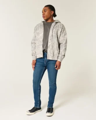 Mørkvasket atletisk skinny jeans