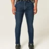 Mørkvasket atletisk skinny jeans