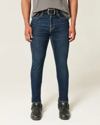 Mørkvasket atletisk skinny jeans