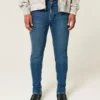 Mørkvasket atletisk skinny jeans