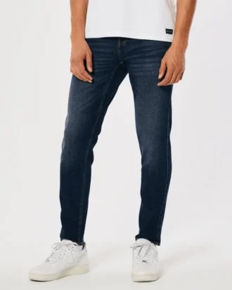 Mørkvasket atletisk skinny jeans