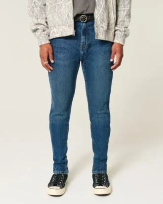 Mørkvasket atletisk skinny jeans
