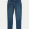 Mørkvasket atletisk skinny jeans