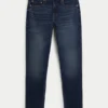 Mørkvasket atletisk skinny jeans