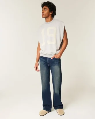 Mørkvasket, avslappet bootcut-jeans Mørkvasket, avslappet bootcut-jeans